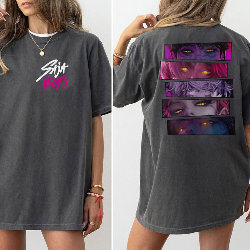 Saja Boys 2 Slide Shirt, Saja Boys Boy Band T-Shirt, Kpop Demon Inspired Movie Tee, Demon Hunters Merch, Kpop Sweatshirt, Boy Group Shirt