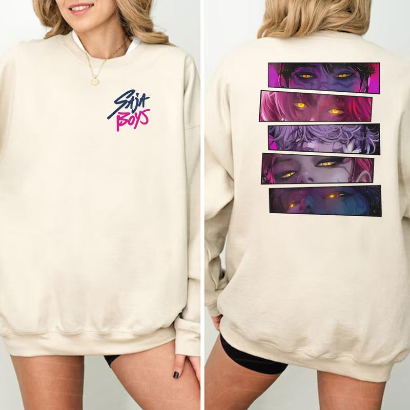 Saja Boys 2 Slide Shirt, Saja Boys Boy Band T-Shirt, Kpop Demon Inspired Movie Tee, Demon Hunters Merch, Kpop Sweatshirt, Boy Group Shirt