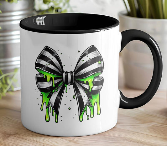 Halloween Movie Stiped Coquette Bow Mug Halloween Mug